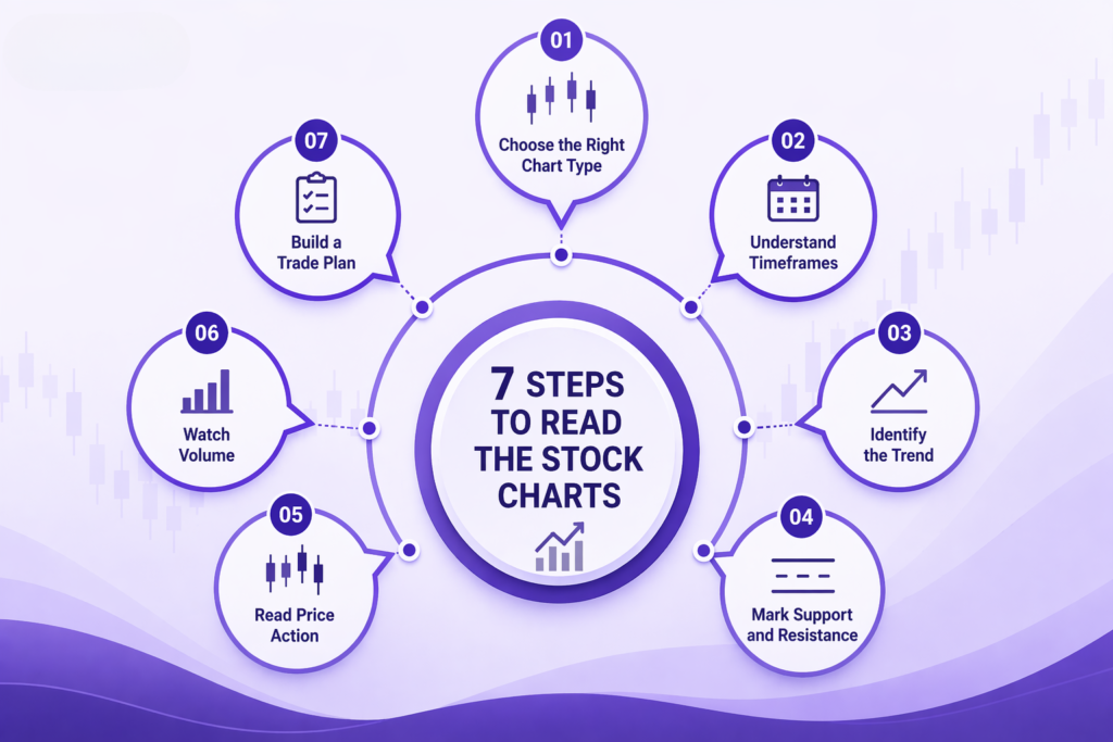 7 easy steps to read stock charts for beginners
